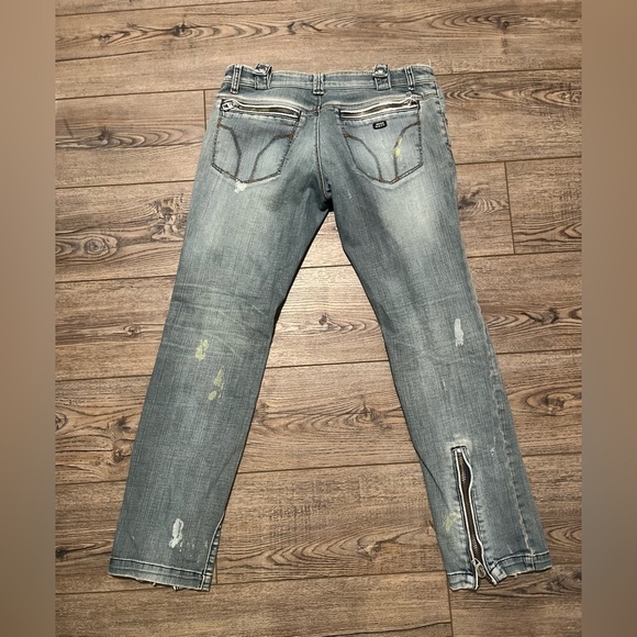 Luxury miss sixty y2k double zip paint jeans size 29 - Picture 3 of 4